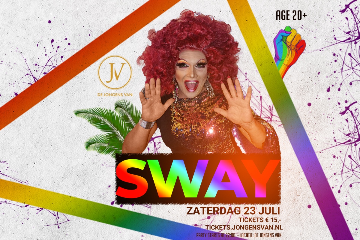Nieuw LHBTIQ+ feest SWAY in De Jongens Van op 23 juli