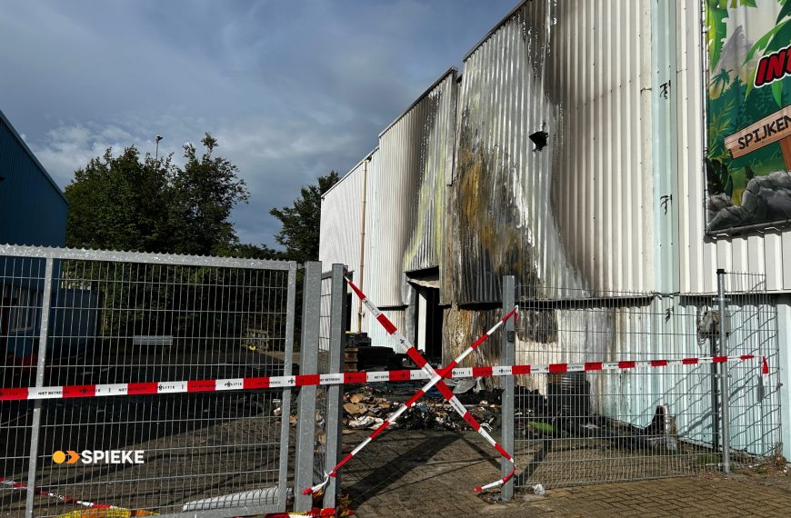 foto van de volgende ochtend na de brand bij Jump XL
